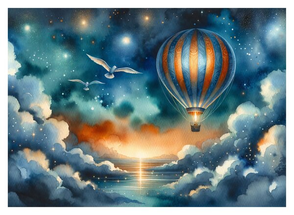 Obraz na szkle - Lot pod nocnym niebem (70x50 cm)
