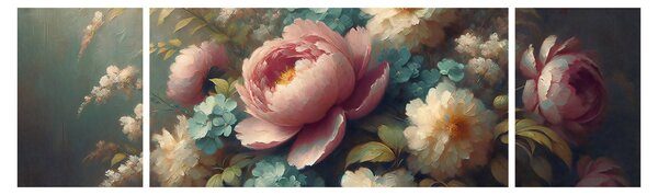 Obraz - Martwa natura z kwiatami - obraz (170x50 cm)