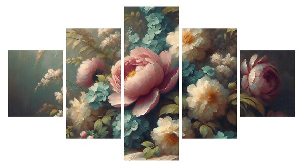 Obraz - Martwa natura z kwiatami - obraz (125x70 cm)