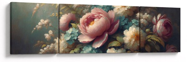 Obraz - Martwa natura z kwiatami - obraz (170x50 cm)
