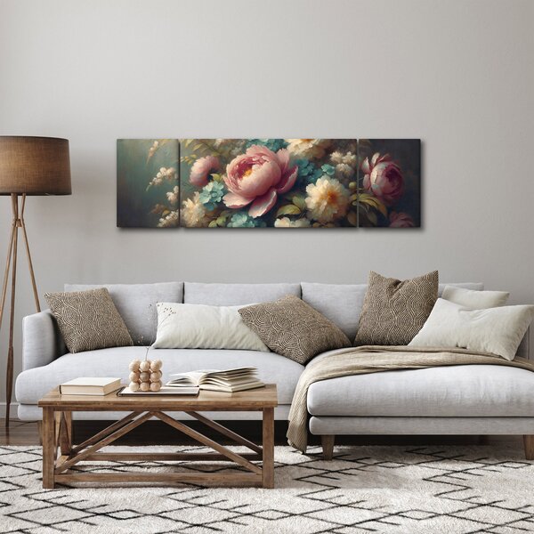 Obraz - Martwa natura z kwiatami - obraz (170x50 cm)