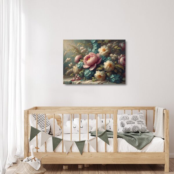 Obraz na szkle - Martwa natura z kwiatami - Obraz na szkle (70x50 cm)