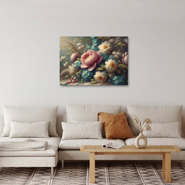 Obraz - Martwa natura z kwiatami - obraz (70x50 cm)