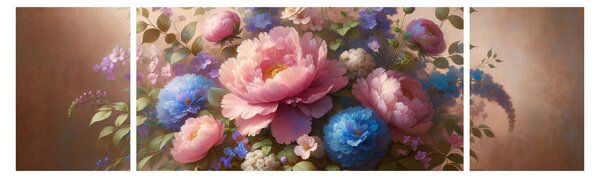 Obraz - Stół pełen kwiatów (170x50 cm)