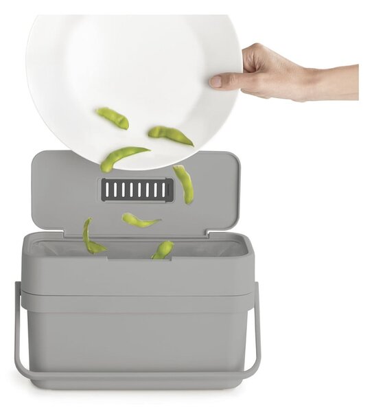 Szary pojemnik na odpadki organiczne 4 l Duo – Joseph Joseph