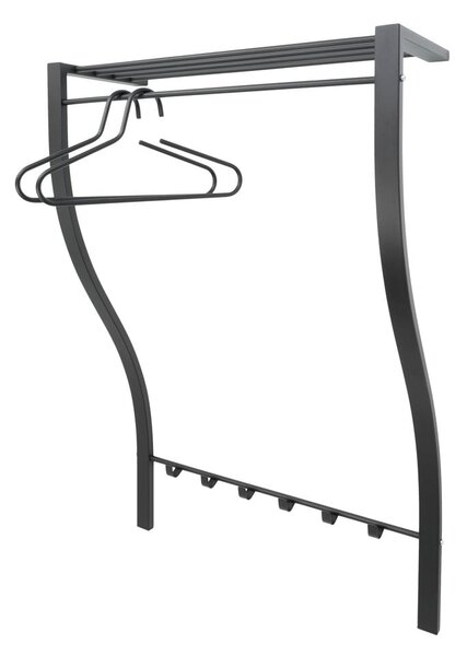 Czarny metalowy wieszak ścienny z półką 75 cm Carve – Spinder Design