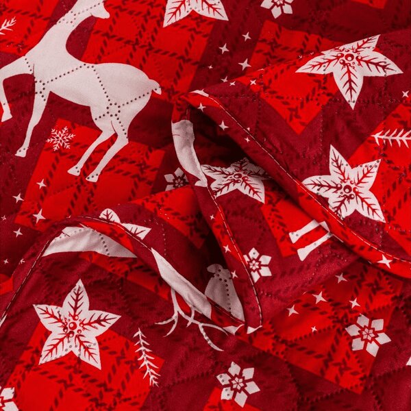 Narzuta na łóżko VELVET CHRISTMAS, czerwona Rozmiar: 170 x 210 cm