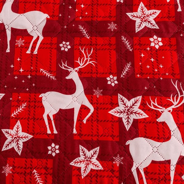 Narzuta na łóżko VELVET CHRISTMAS, czerwona Rozmiar: 170 x 210 cm