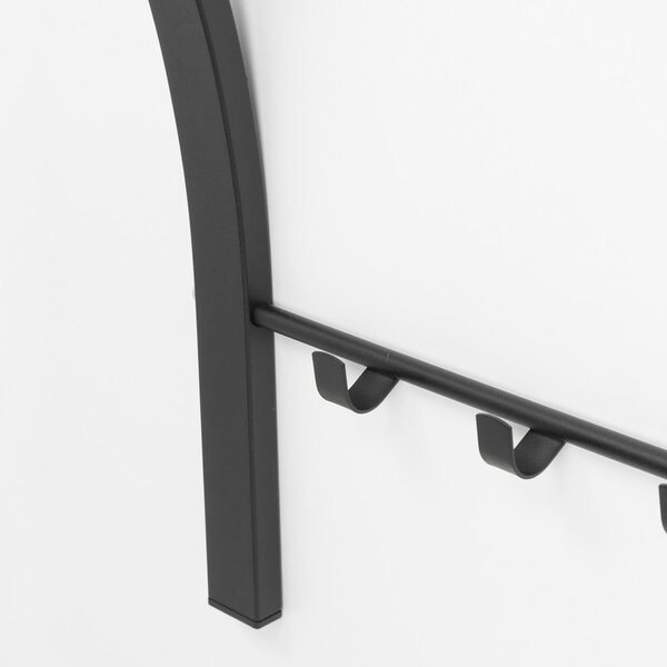 Czarny metalowy wieszak ścienny z półką 75 cm Carve – Spinder Design