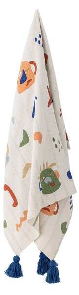 Kremowy koc dziecięcy z bawełny z recyklingu 130x160 cm Sylvie – Bloomingville Mini