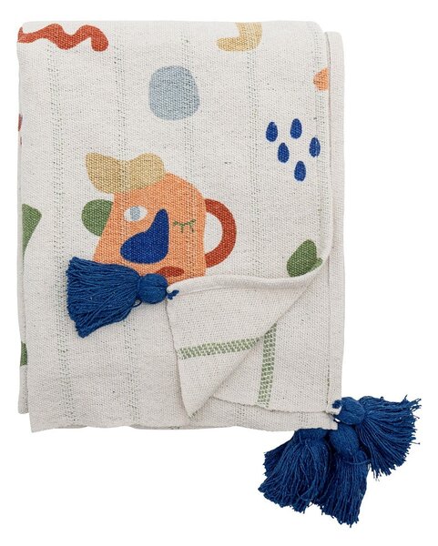 Kremowy koc dziecięcy z bawełny z recyklingu 130x160 cm Sylvie – Bloomingville Mini