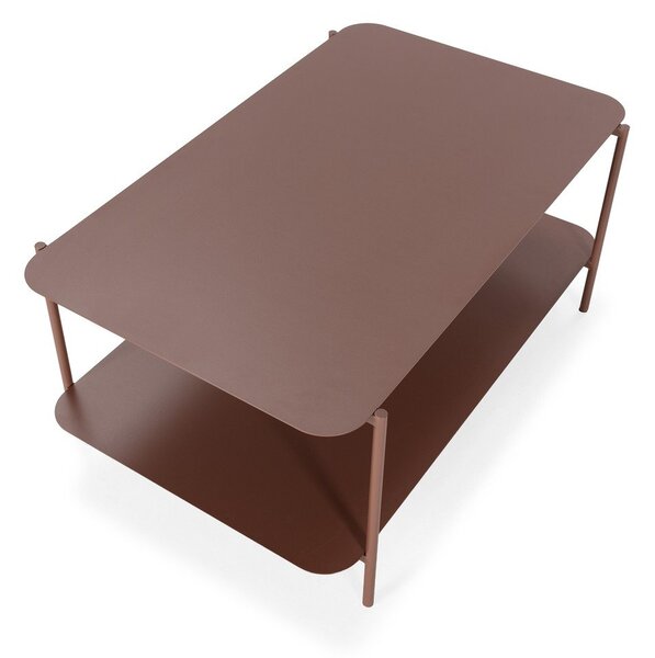 Metalowy stolik w kolorze terakoty 58x90 cm Beatrix – MOME