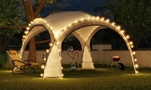 Bc-elec - HOPW-LED35G Altana 3,5x3,5m z owietleniem LED i panelem sonecznym. Namiot imprezowy, pawilon ogrodowy, namiot