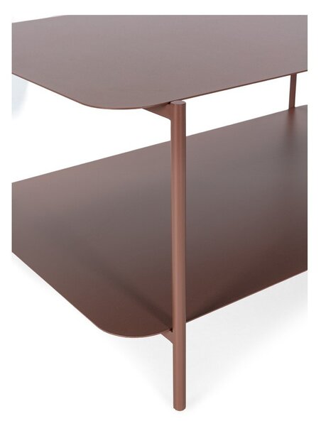 Metalowy stolik w kolorze terakoty 58x90 cm Beatrix – MOME