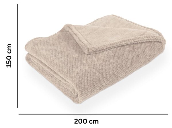 Szarobrązowy koc z mikropluszu 150x200 cm Pippa – Tiseco Home Studio
