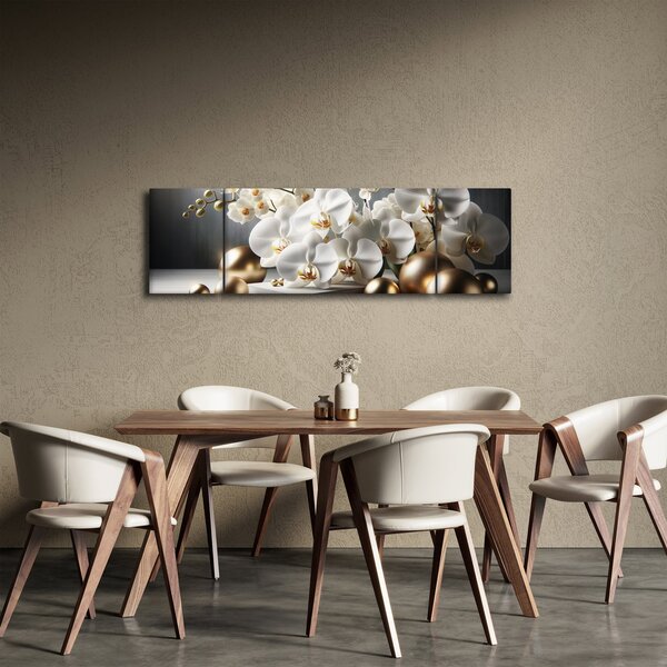Obraz - Orchidea i złote kule (170x50 cm)