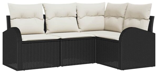 Zestaw Mebli Ogrodowych Komplet Wypoczynkowy Narożny Z Poduszkami 4-Częściowy Rattan Na Taras Balkon Ogród