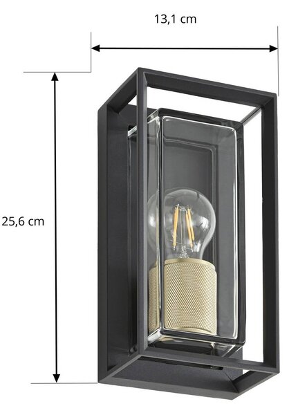 Kinkiet zewnętrzny Ismera Arcchio, możliwość ściemniania, czarny, aluminium, nowoczesny