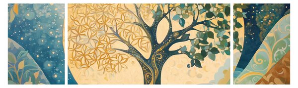 Obraz – Drzewo życia w księżycu (170x50 cm)