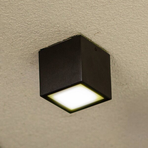 LUTEC Lampa sufitowa zewnętrzna LED GEMINI, ciemnoszara, 9 x cm, IP65 GEMINI, aluminiowy / szary / cynkowy, aluminium, nowoczesny