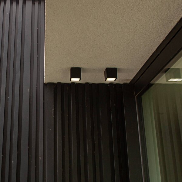 LUTEC Lampa sufitowa zewnętrzna LED GEMINI, ciemnoszara, 9 x cm, IP65 GEMINI, aluminiowy / szary / cynkowy, aluminium, nowoczesny