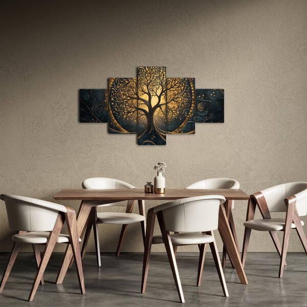 Obraz – Drzewo ze złotą aurą (125x70 cm)
