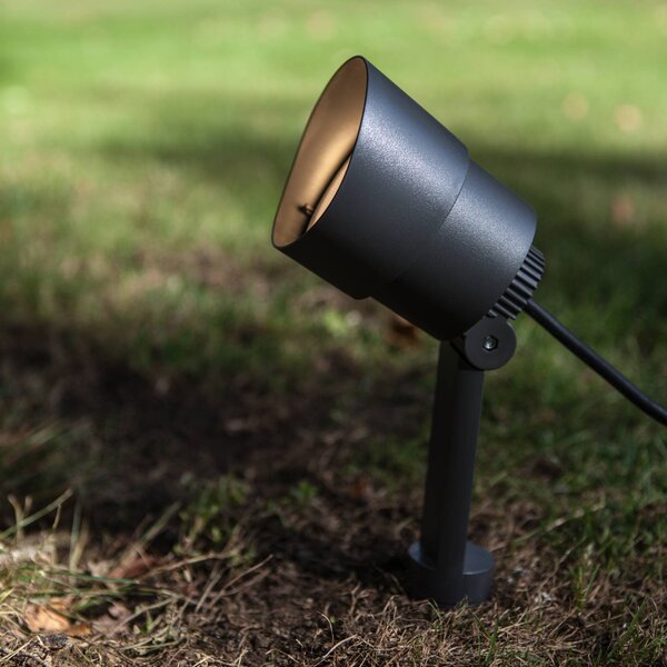 LUTEC Reflektor z grotem ziemnym LED EXPLORER, ciemnoszary, Ø 9 cm, IP54 EXPLORER, aluminiowy / szary / cynkowy, aluminium, nowoczesny