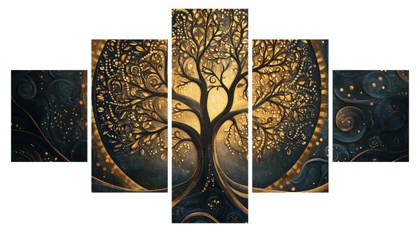 Obraz – Drzewo ze złotą aurą (125x70 cm)