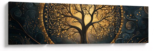 Obraz – Drzewo ze złotą aurą (170x50 cm)