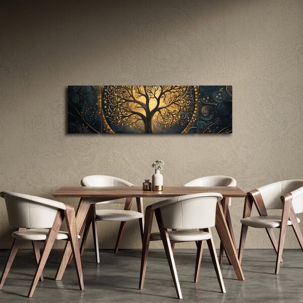 Obraz – Drzewo ze złotą aurą (170x50 cm)