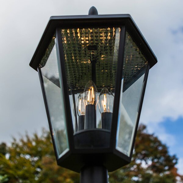 LUTEC Lampa zewnętrzna LED LONDON, czarna, wysokość 227 cm, IP44 LONDON, czarny, aluminium, antyczny