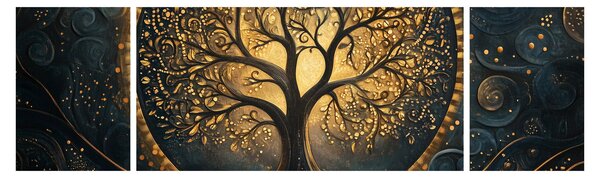 Obraz – Drzewo ze złotą aurą (170x50 cm)