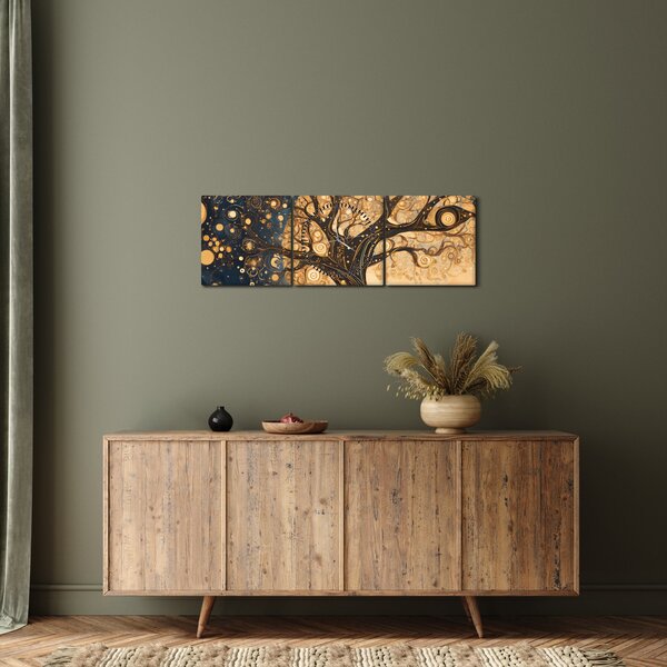 Obraz – Surrealistyczne drzewo (z zegarem) (90x30 cm)