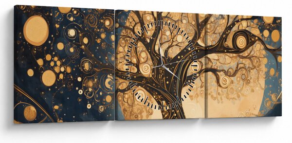 Obraz – Surrealistyczne drzewo (z zegarem) (90x30 cm)