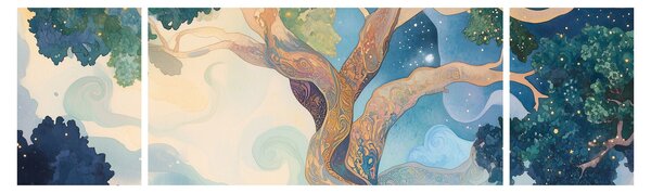 Obraz – Kosmiczne drzewo (170x50 cm)