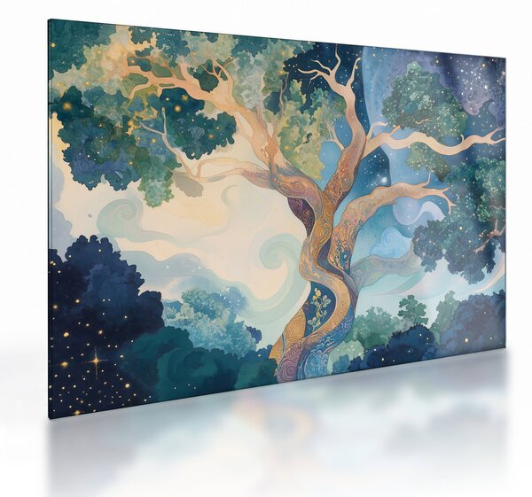 Obraz na szkle – Kosmiczne drzewo (70x50 cm)