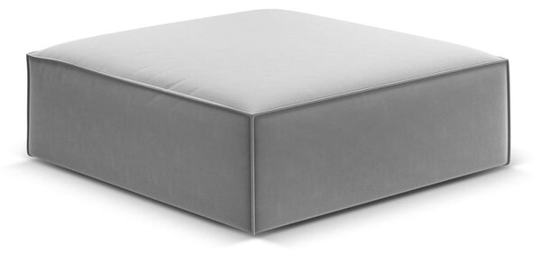 Jasnoszary aksamitny podnóżek Vanda – Mazzini Sofas