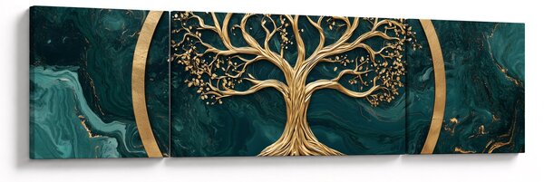 Obraz – Złote drzewo życia w marmurze (170x50 cm)