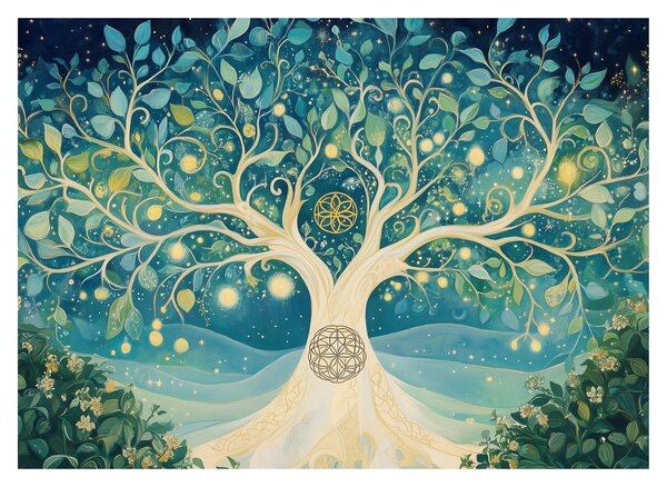Obraz – Magiczne drzewo ze spiralami (70x50 cm)