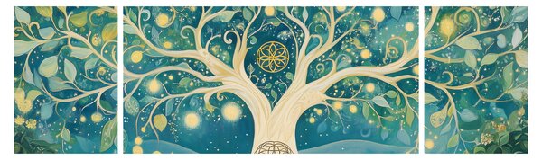 Obraz – Magiczne drzewo ze spiralami (170x50 cm)