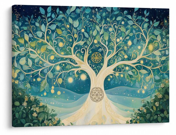 Obraz – Magiczne drzewo ze spiralami (70x50 cm)