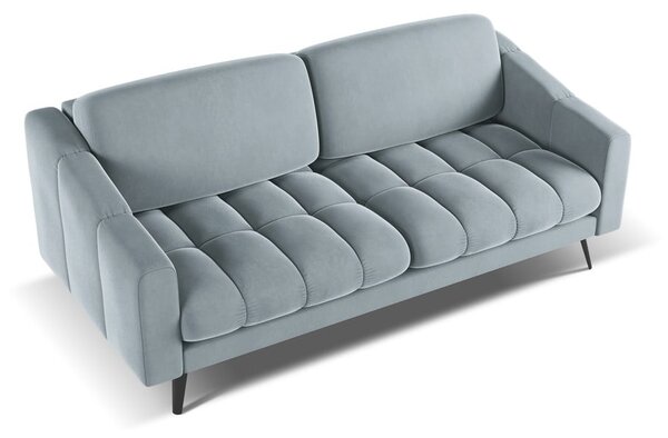 Jasnoniebieska aksamitna sofa 202 cm Nalu – Makamii
