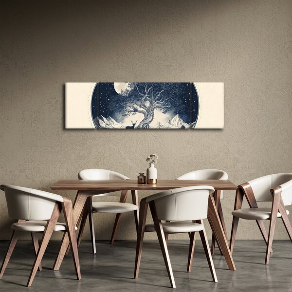 Obraz – Magiczne drzewo z jeleniem I. (170x50 cm)