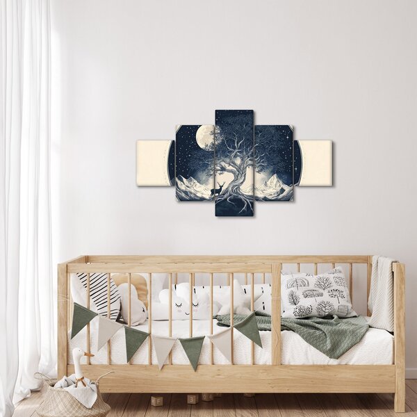 Obraz – Magiczne drzewo z jeleniem I. (125x70 cm)