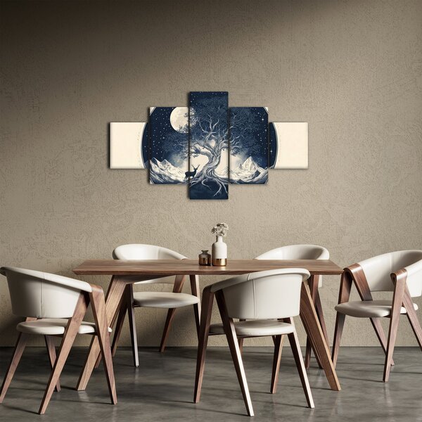 Obraz – Magiczne drzewo z jeleniem I. (125x70 cm)