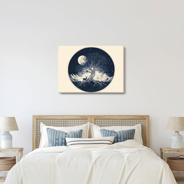 Obraz – Magiczne drzewo z jeleniem I. (70x50 cm)