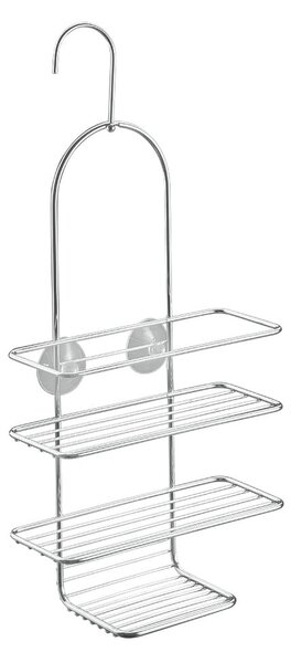 Wisząca stalowa półka łazienkowa w kolorze srebra z połyskiem Luxy – Metaltex