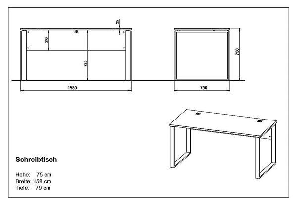 Biurko w dekorze dębu 158x79 cm Lioni – Germania
