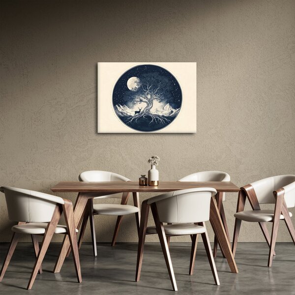 Obraz – Magiczne drzewo z jeleniem I. (70x50 cm)