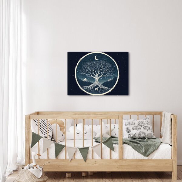 Obraz – Magiczne drzewo z jeleniem II. (70x50 cm)